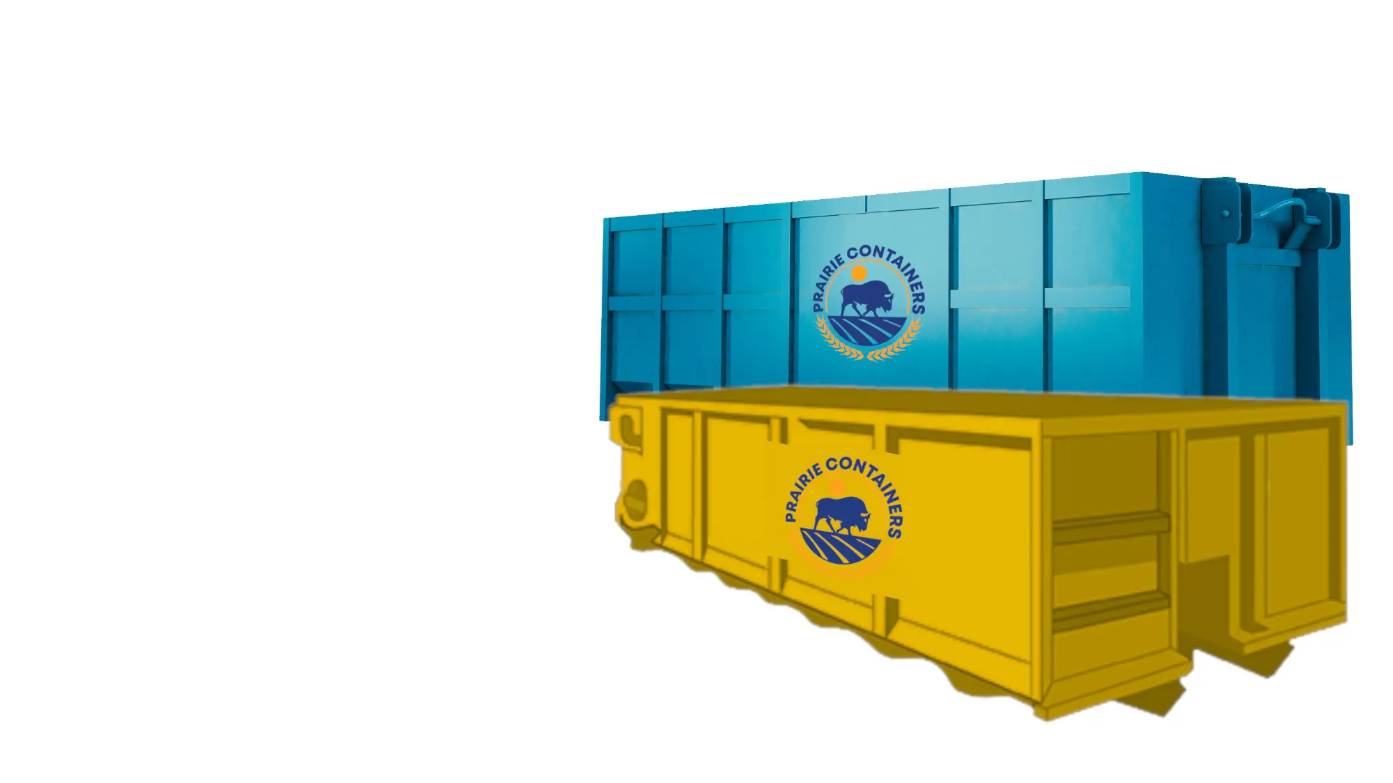 Prairie Container - Empty Blue & Yellow Disposal Bins